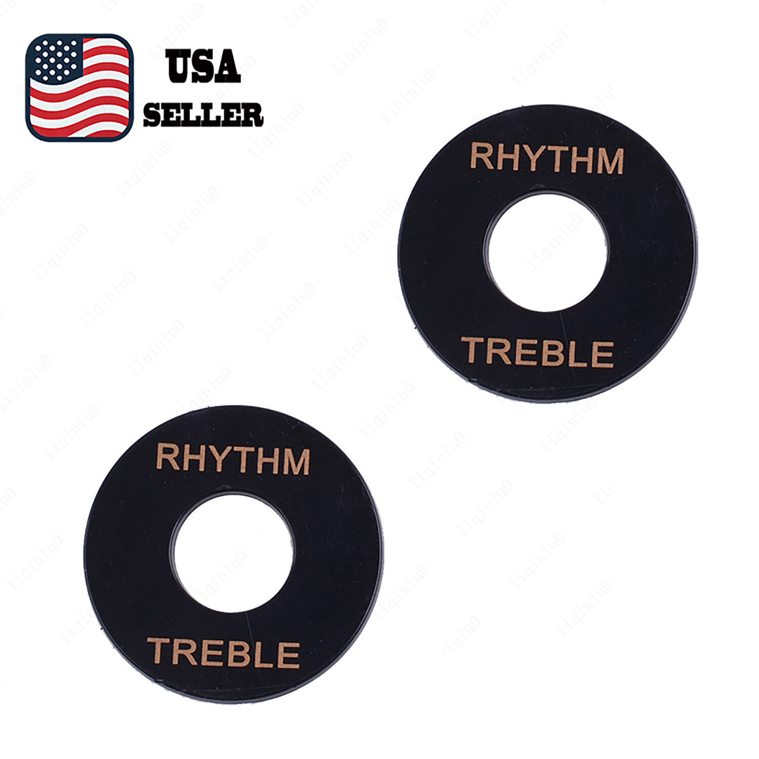 2x Black Gold Toggle Switch Washer Rhythm Treble Ring Plate For Les Paul SG