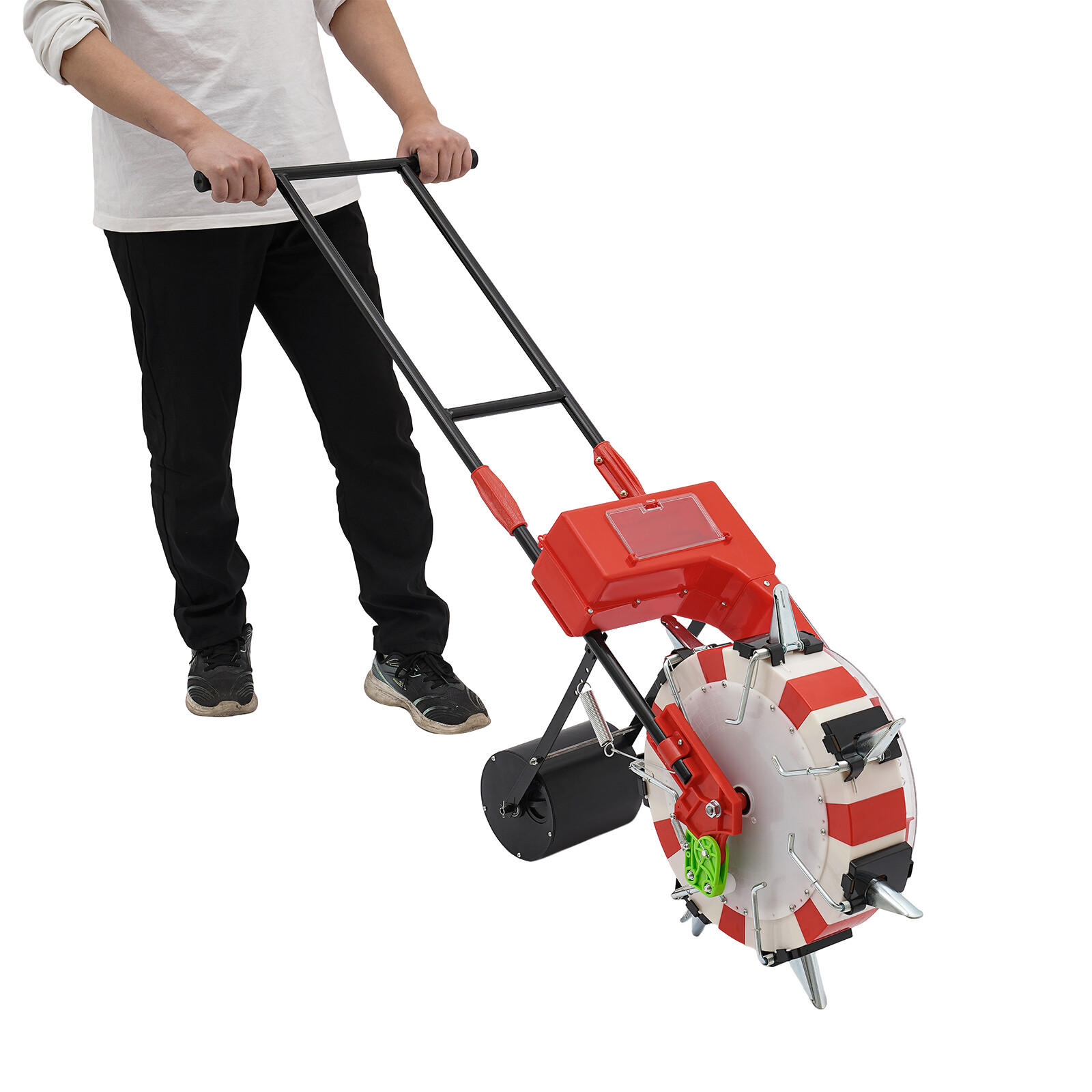 Manual Hand-Push Garden Seeder with Adjustable Depth and Large Capacity