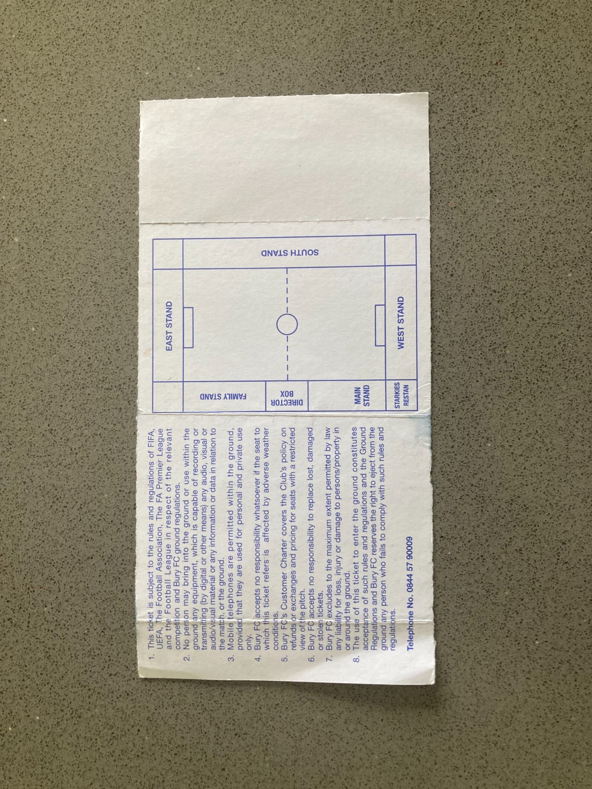 Bury v Preston North End 2011-12 Match Ticket
