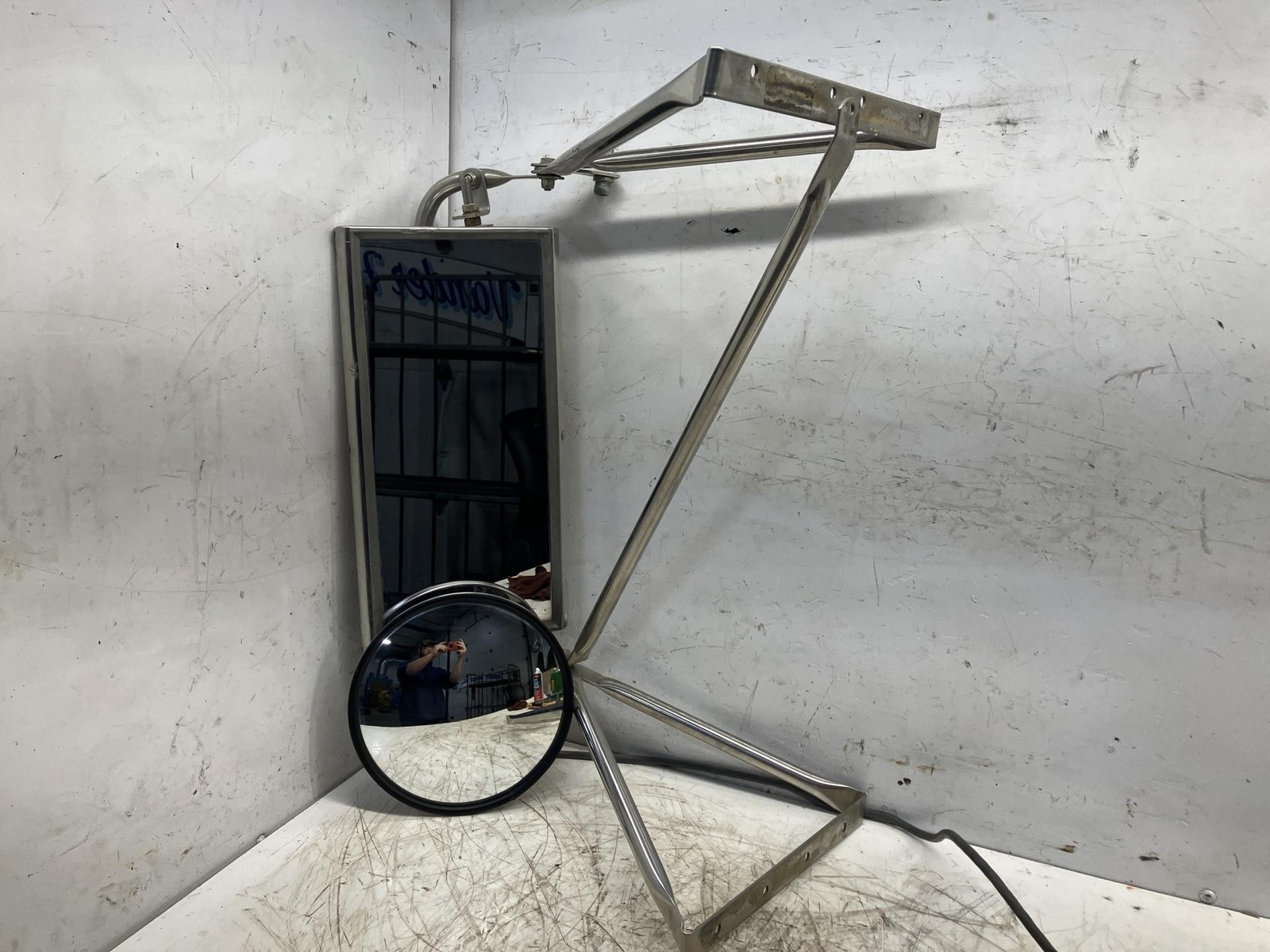 1991-2004 Freightliner FL70 STAINLESS Left/Driver Door Mirror - Used