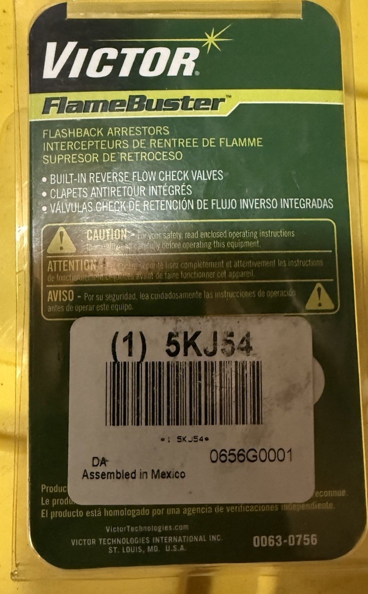 VICTOR 0656-0001 FB-1 Arrestor Flashback Flamebuster Brand New