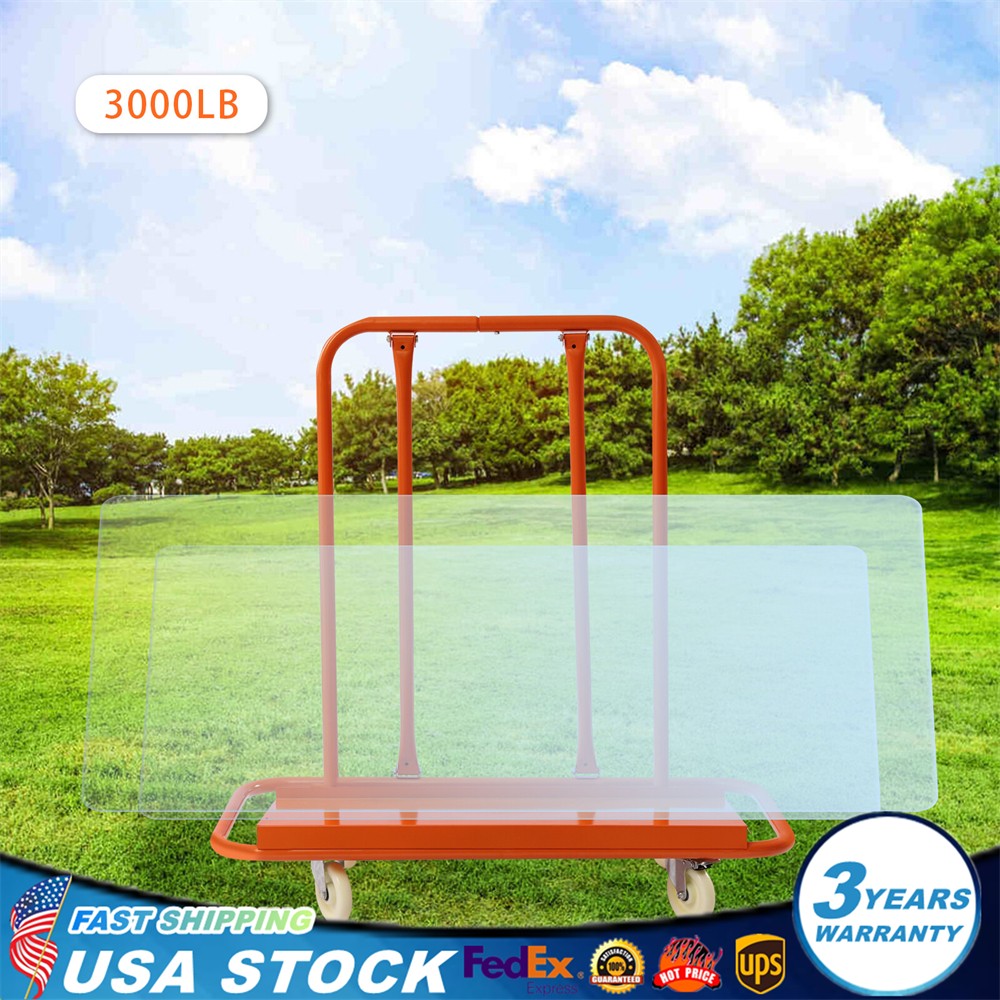 3000 lbs Drywall Sheet Cart - Plywood Panel Dolly Trolley Truck 4 Swivel Wheels