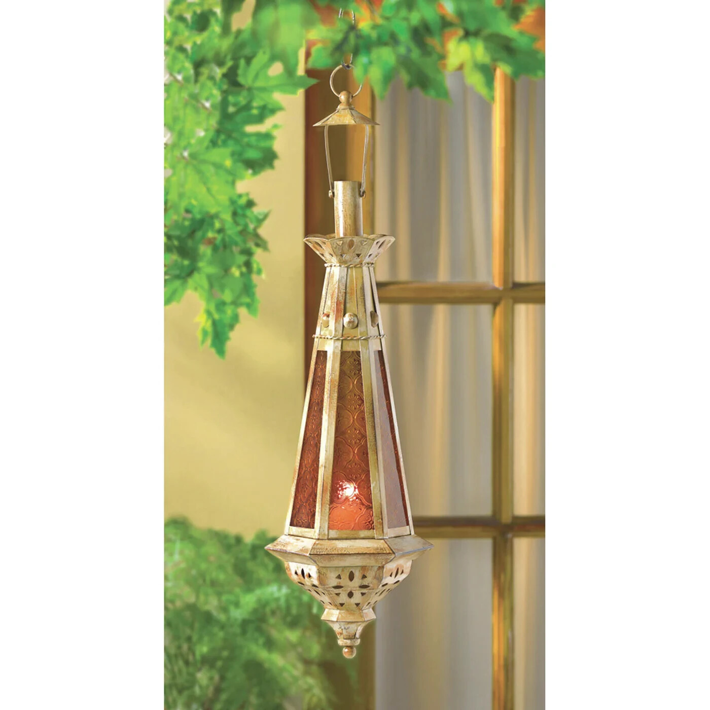 AMBER TEARDROP LANTERN
