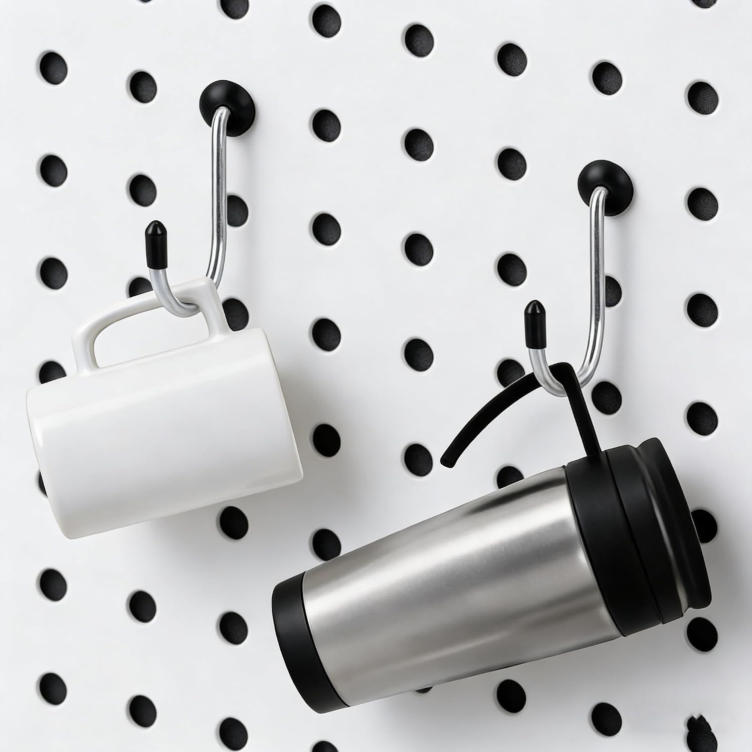 Pegboard Hook Locks, for Stopping Hooks from Falling Off, 60PCS, Black