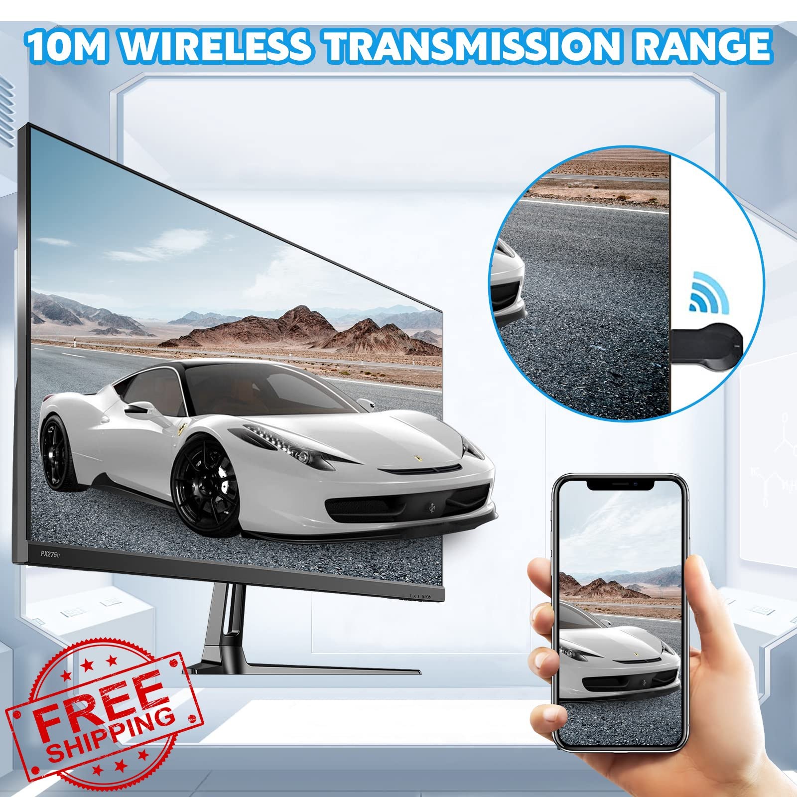 4K Wireless HDMI Display Adapter Screen Mirroring Receiver Dongle WiFi