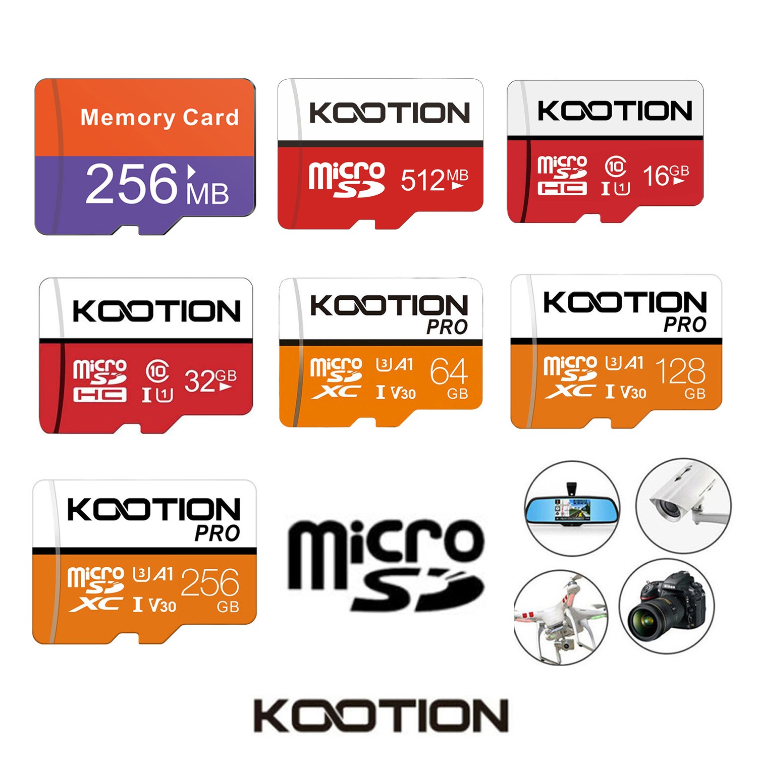 LOT Ultra Micro SD Card Flash Card 256MB 512MB 16GB 32GB 64GB 128GB 256GB