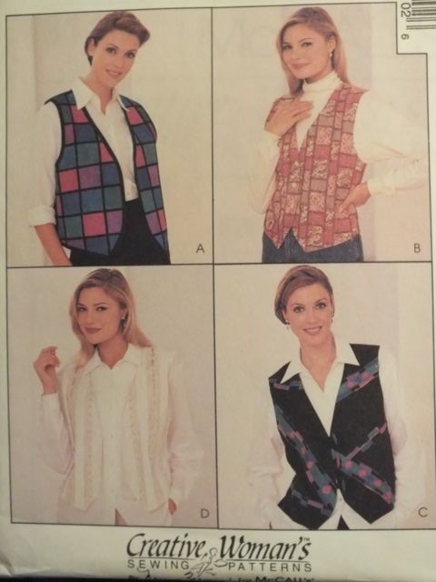 McCALLS 8110 MS/Wmns Creative Vests or Shirt PATTERN 8-10-12-14-16-18-20-22-24