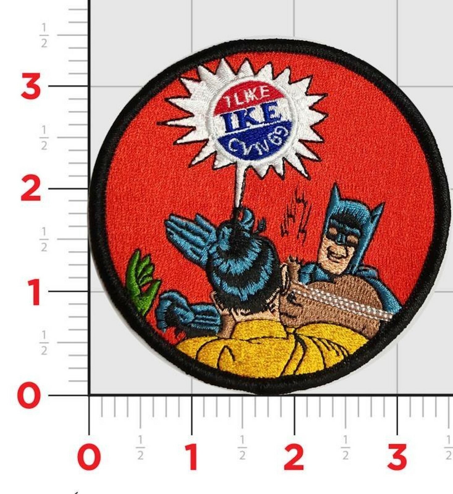 NAVY USS EISENHOWER CVN-69 I LIKE IKE BATMAN SHIP HOOK & LOOP EMBROIDERED PATCH