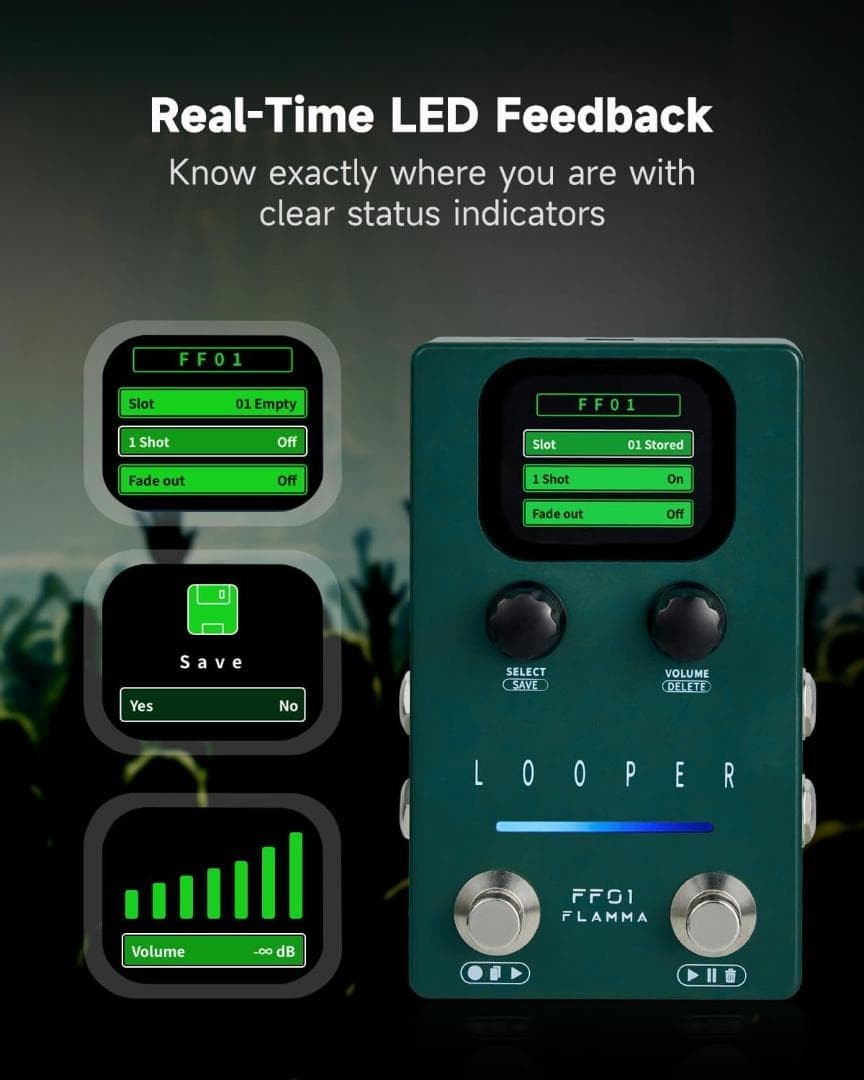FLAMMA FF01 Looper Pedal for Guitar 40 Slots