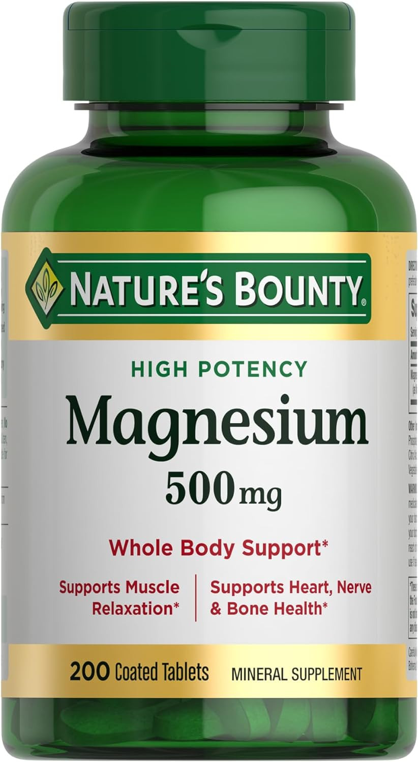 Nature's Bounty Magnesium Supplements 500 Mg 200 Count (Pack of 1)