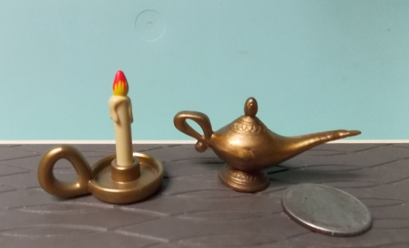 Aladdin's Genie Lamp and Candlestick  MIniature  PVC