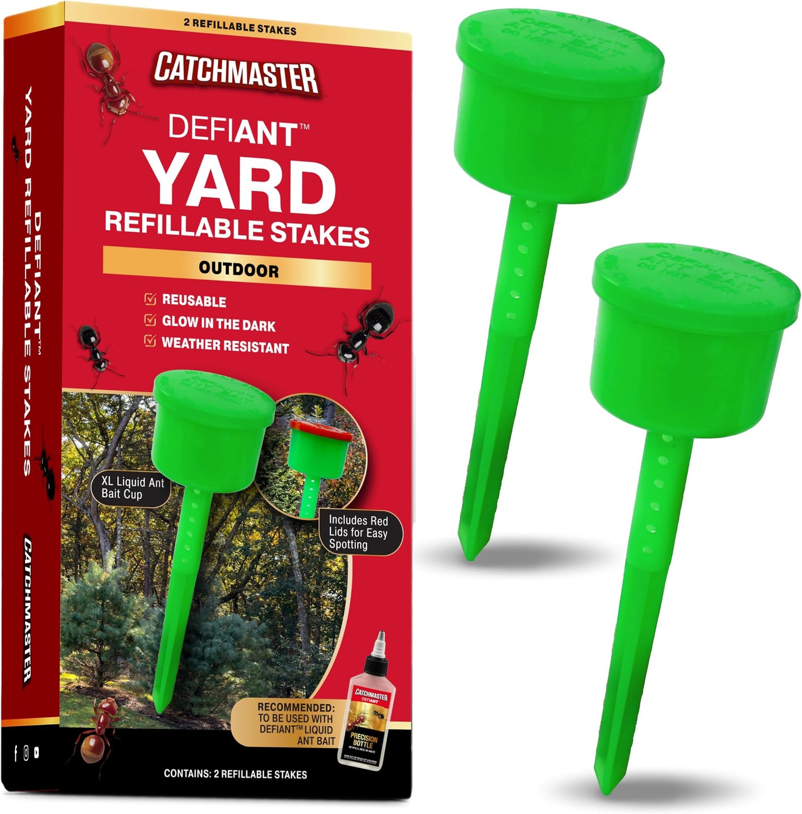 Catchmaster Defiant XL Outdoor Ant Traps for Yard (2 Pack), Bait NOT Included...