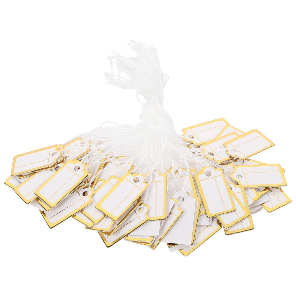 200 Pcs Price Tags With Attached String For Jewelry And Clothing Use
