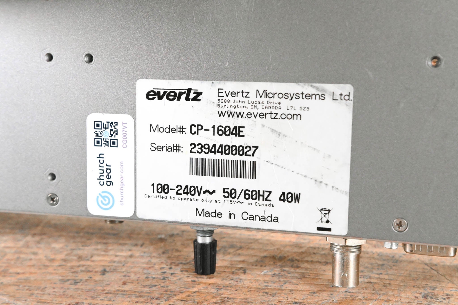 Evertz CP-1604E 20-Button Remote Panel CG007VT