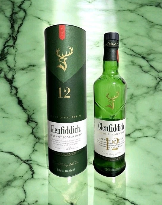 Empty Bottle W. Original Package  Glenfiddich 12 Y. Single Malt Scotch Whisky...
