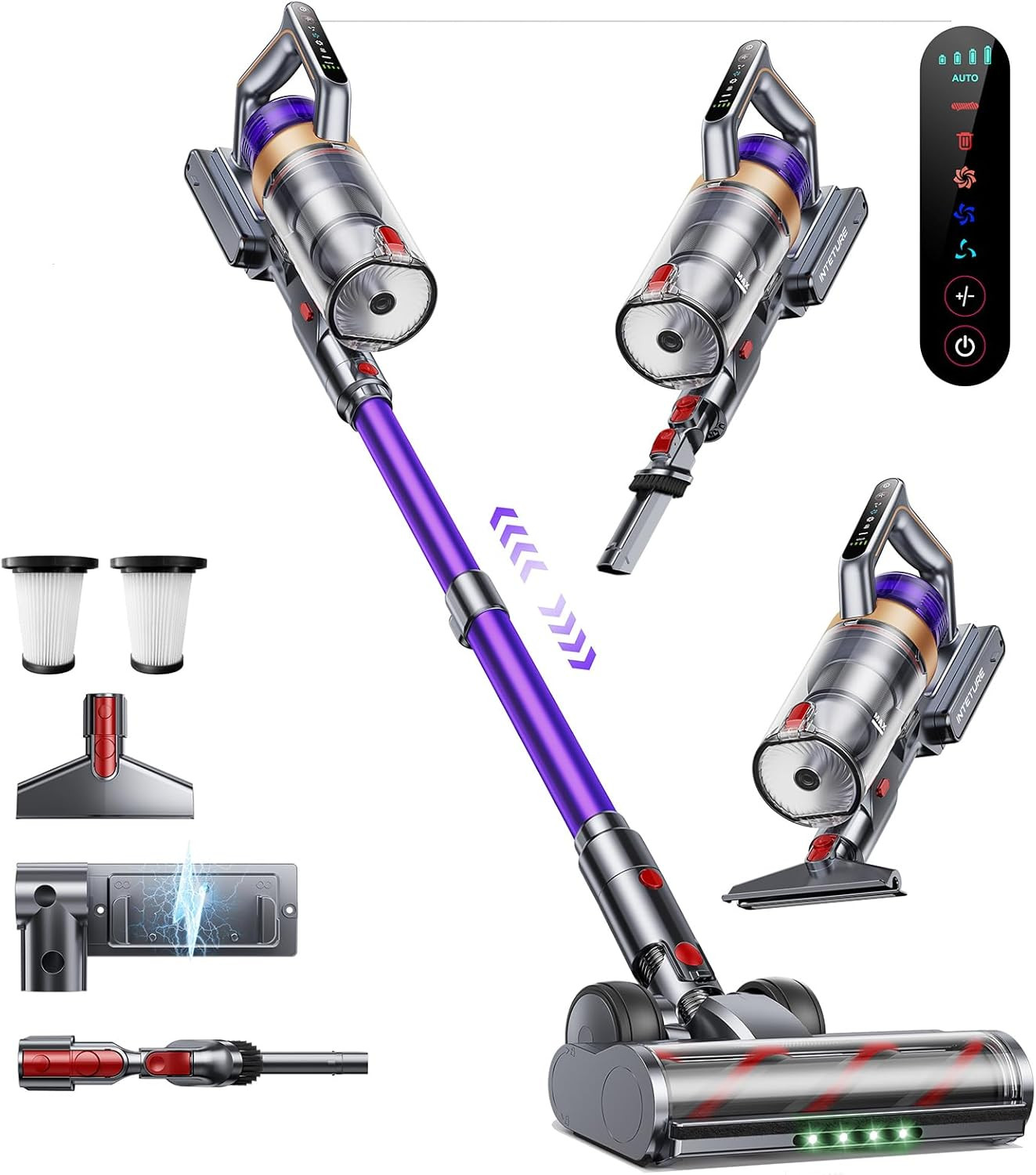 Cordless Vacuum Cleaner, 600W 50KPA 65 Mins Vacuum Cleaners for Home, Cordless S