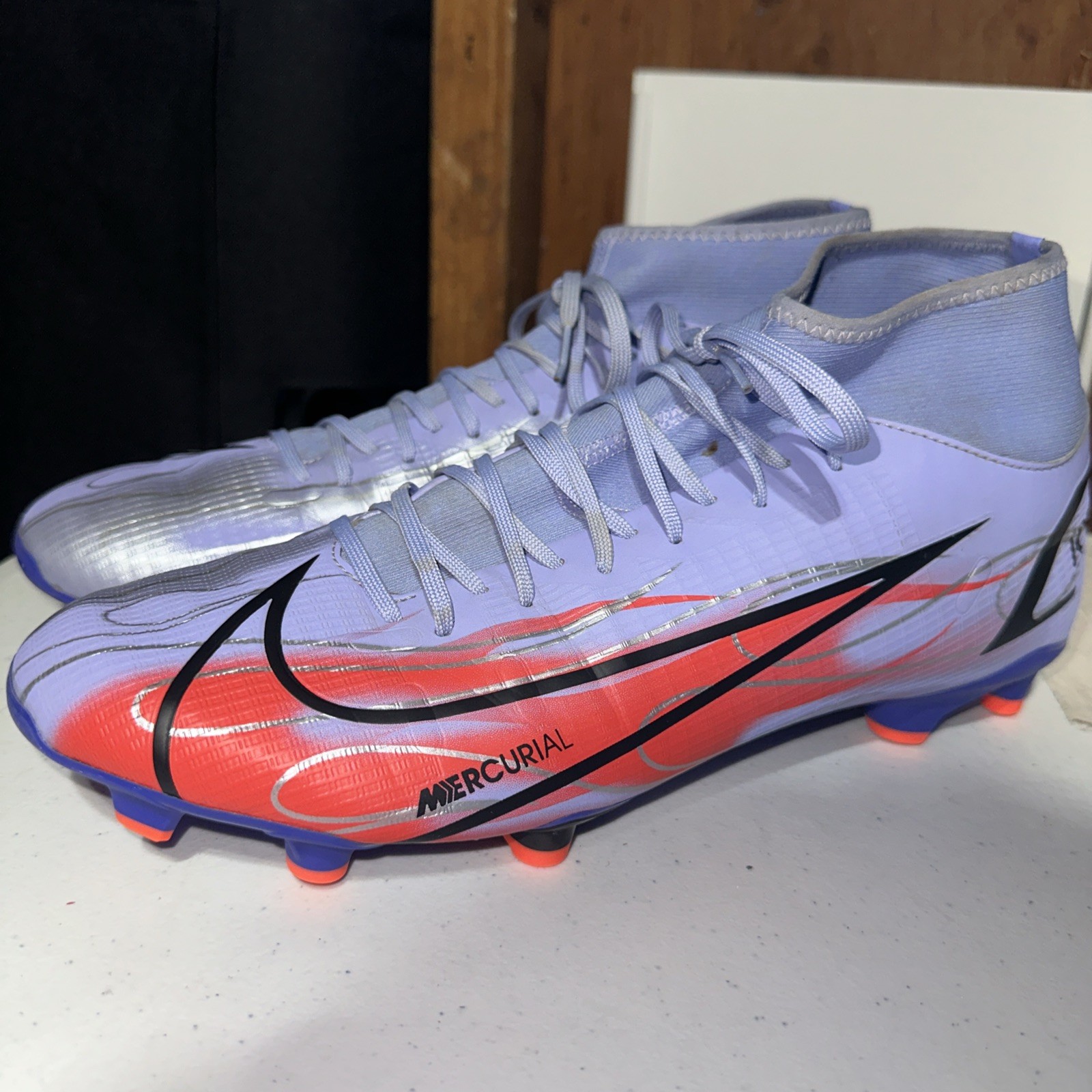 Nike Mercurial Superfly 8 Kylian Mbappe Flames Soccer Shoes Men’s Size 12