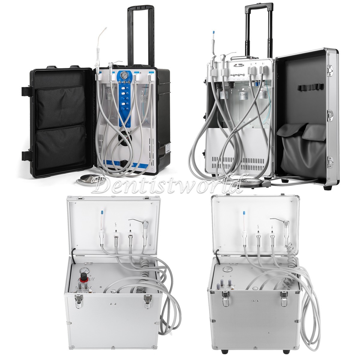 Portable Dental Mobile Delivery Unit Air Compressor Suction System 3 Way Syringe