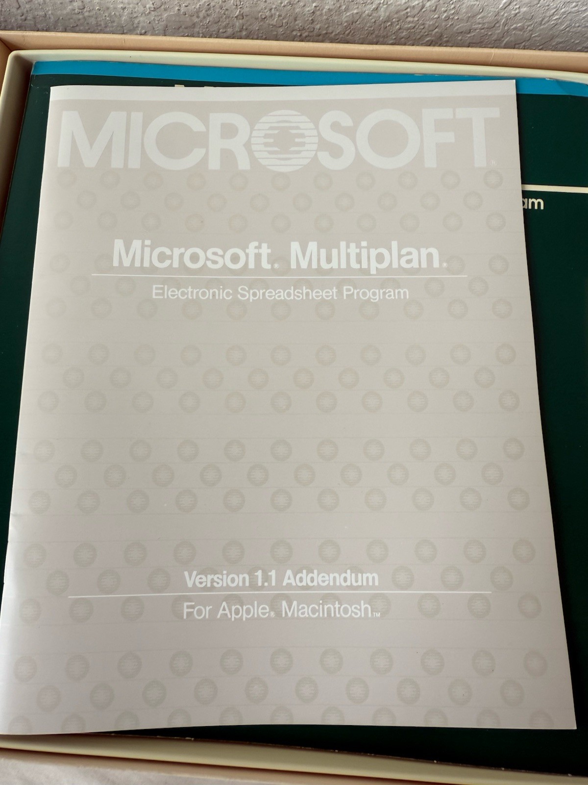 Microsoft MULTIPLAN Electronic Spreadsheet Program Apple Macintosh No Floppy