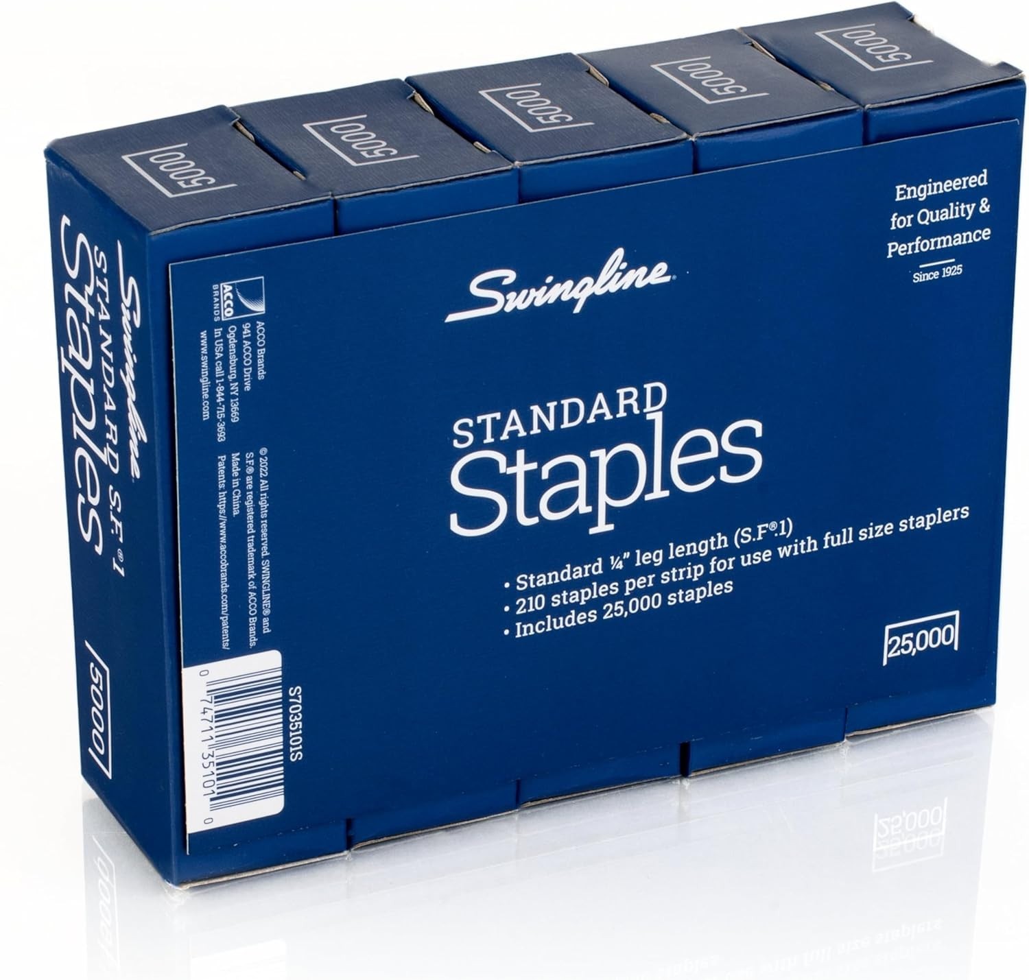 Bulk 5-Pack Standard Staples – 5000 Durable Staples for Everyday Stapling Needs