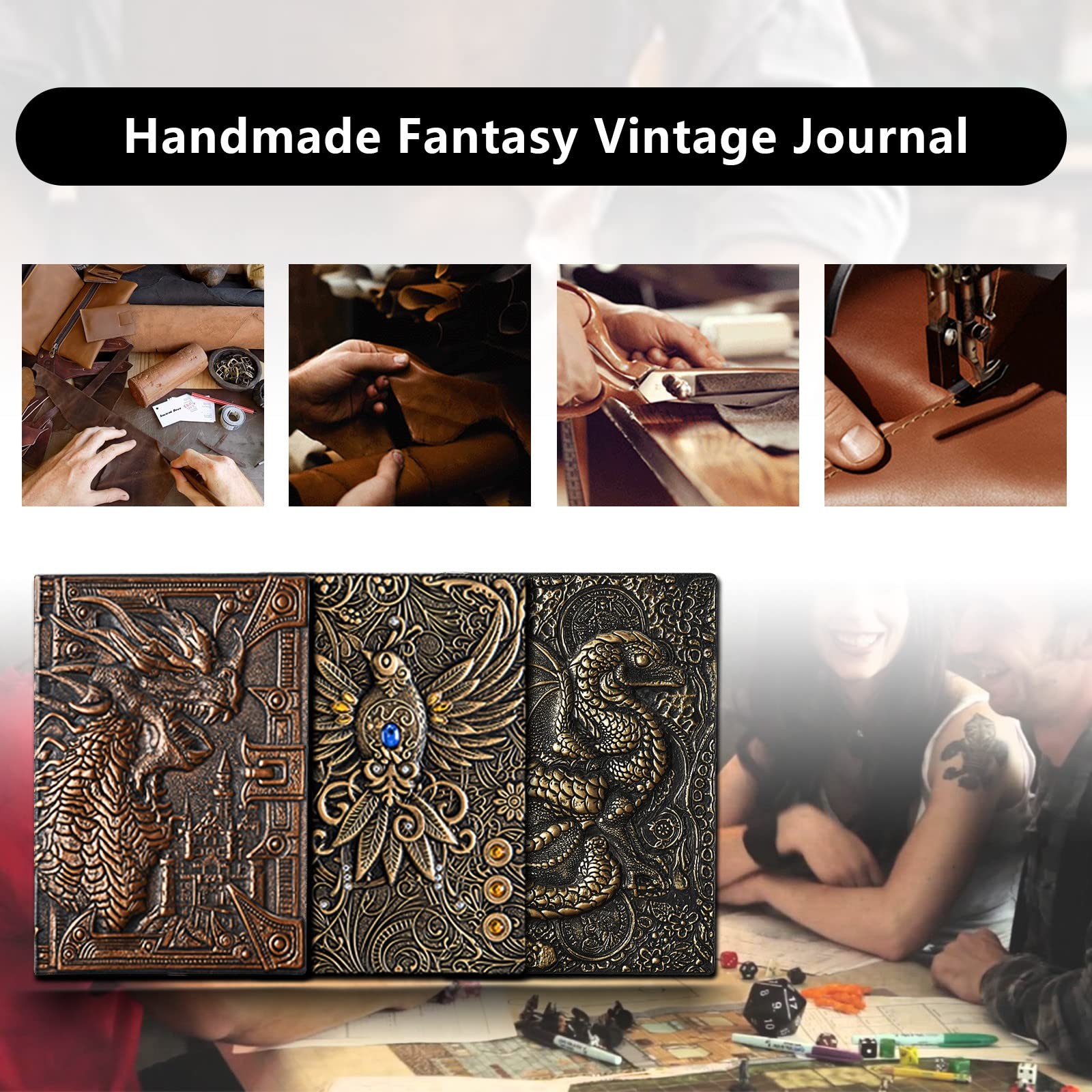 AncientDeer DND Notebook Unique 3D 6 Ring Binder Refillable Diary Notepads