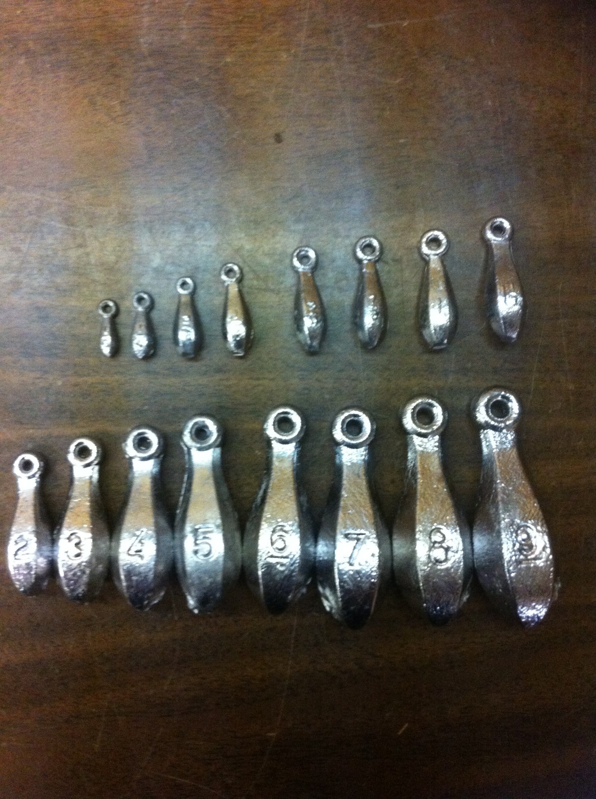 Bank sinkers 1/8 upto 16 oz you choose the  size packs of ten sinkers