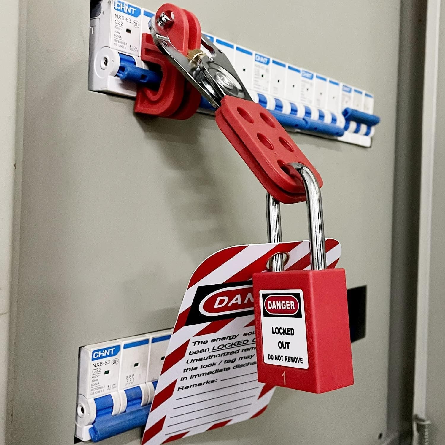 Complete Lockout Tagout Kit - 3 Padlocks, Hasps & Tags for Workplace Safety