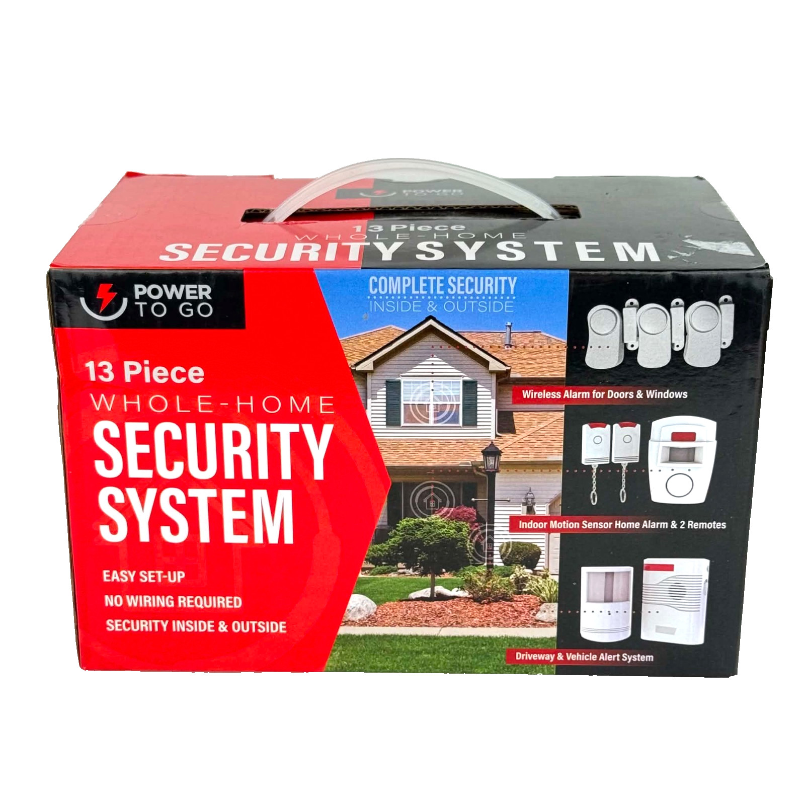 Power To Go Whole-Home Security System 13-Piece Wireless Motion Activated NEW