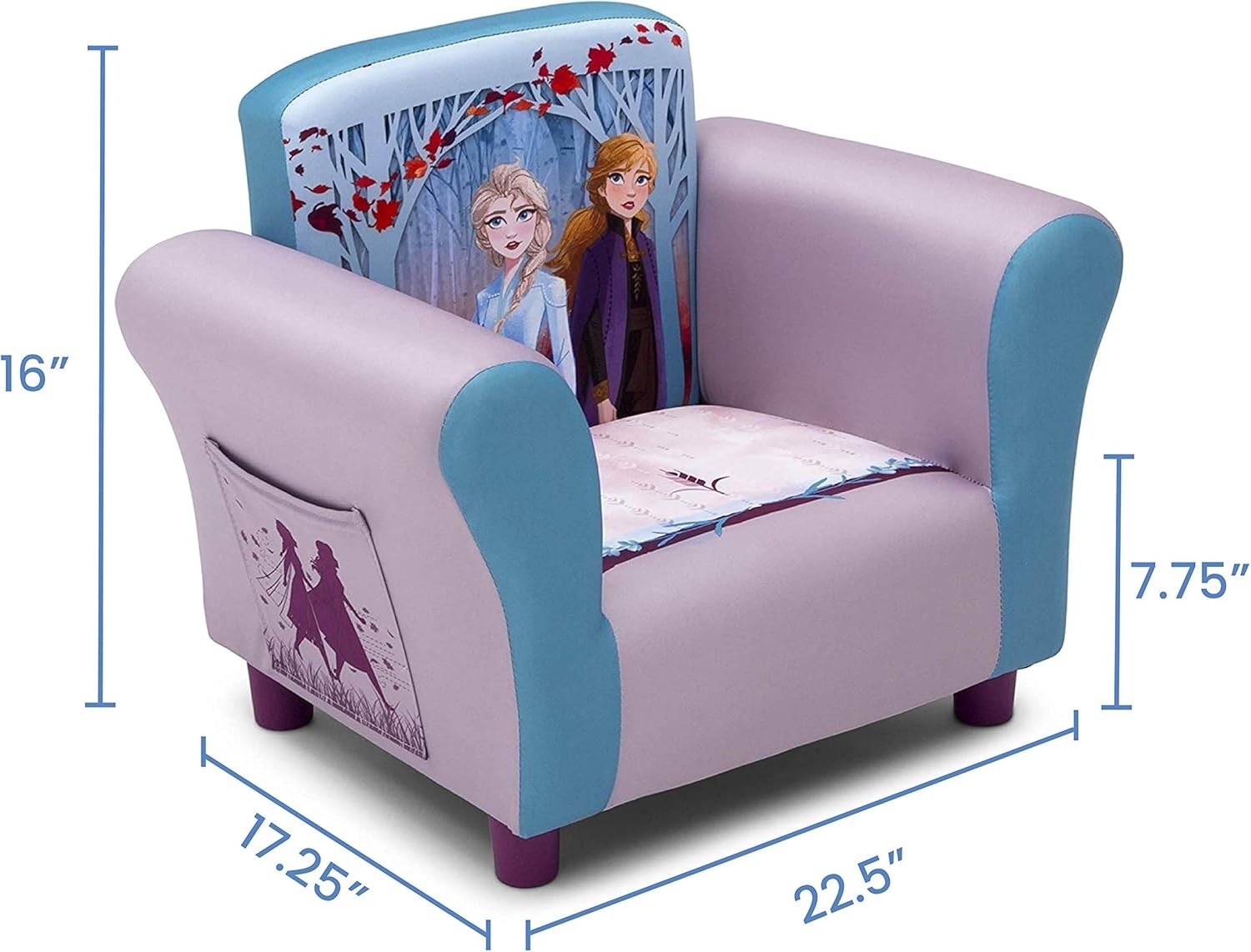 Kids Lounger Chair Frozen II Upholstered Armchair Elsa Anna Toddler Furniture