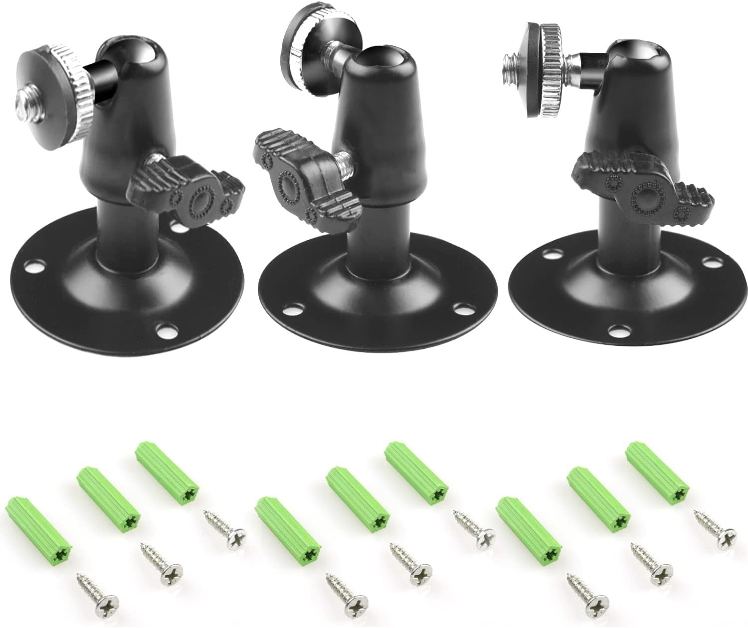 Security Camera Wall Mount Bracket 3 Pack 360 Rotation Metal Mount