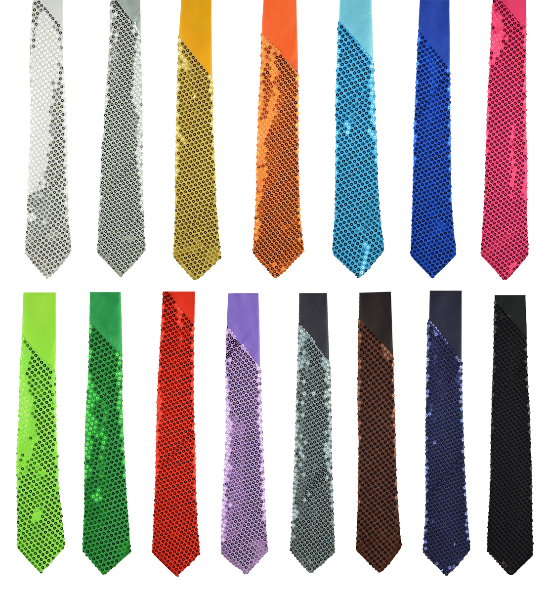 New Style Men's Unisex Sequin Necktie 15 Colors Brand New