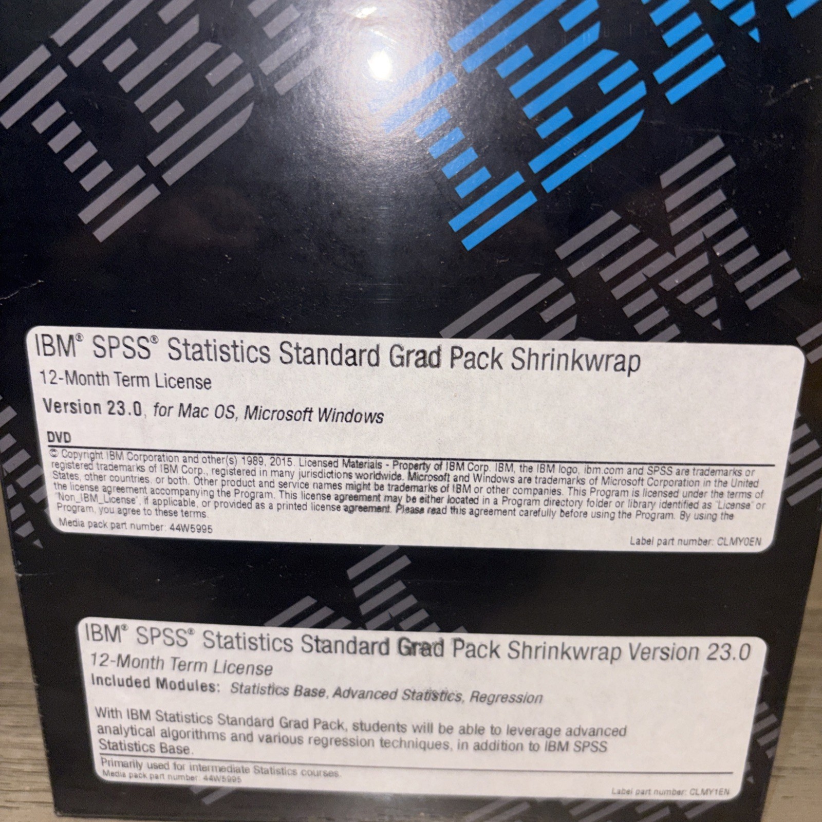 IBM SPSS Statistics Standard Grad Pack 23.0 Software Brand New