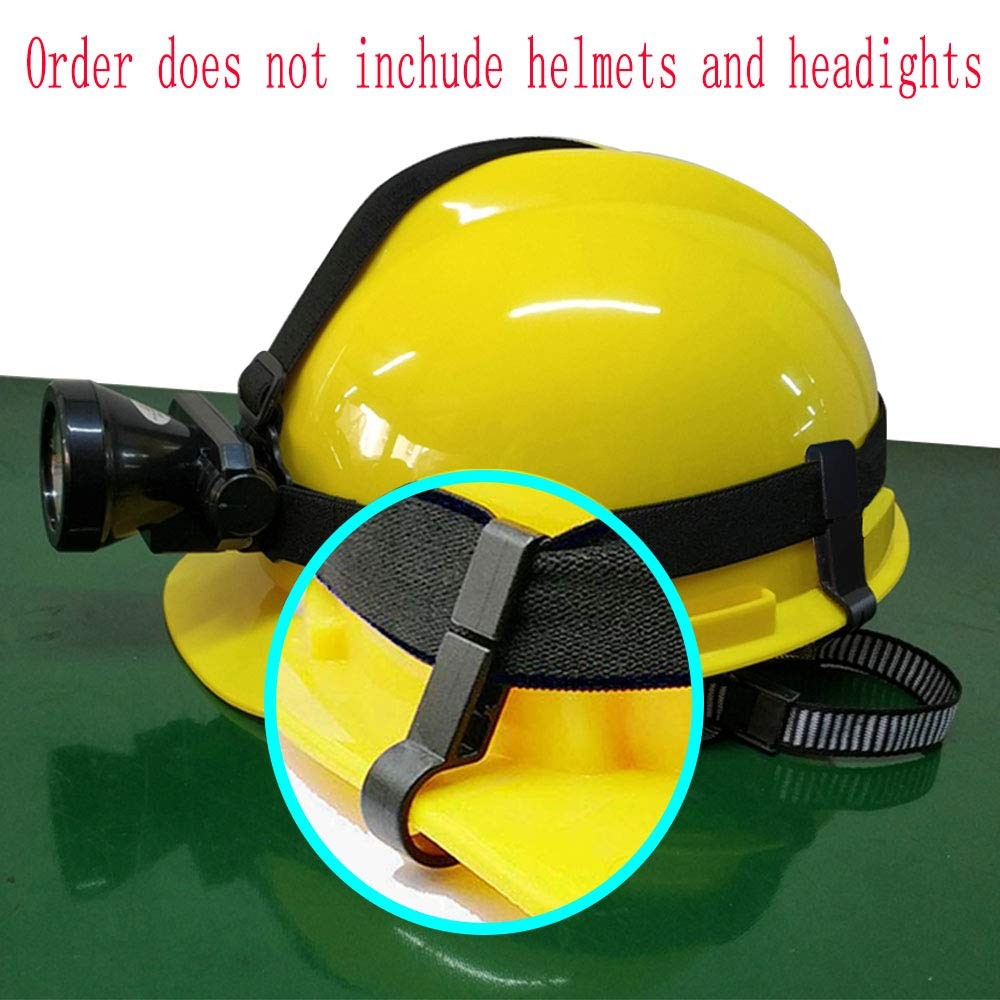 10 Pack Helmet Clips for Hard Hat Headlamp Mount Narrow Edge Helmets