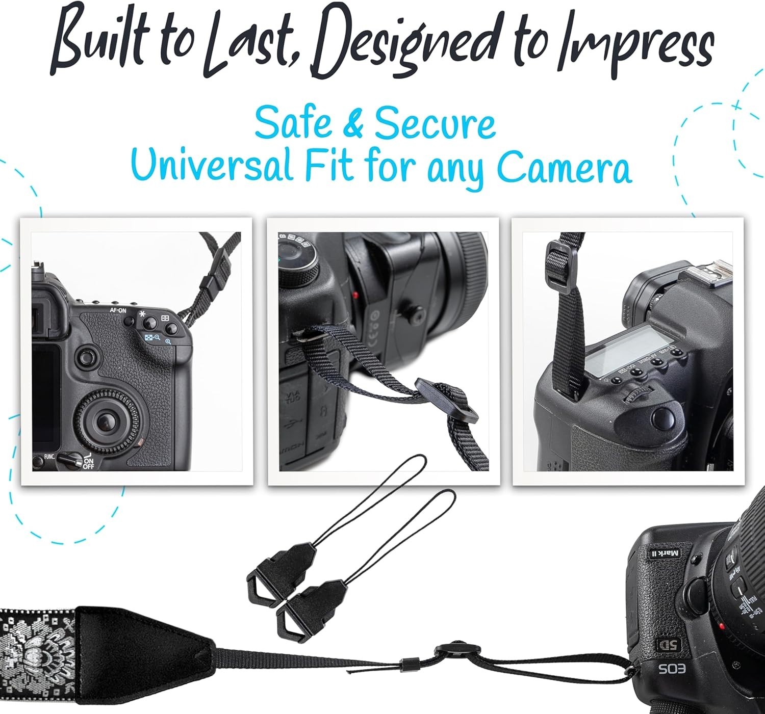 Personalized Vintage Camera Strap - Universal Fit for DSLR & Mirrorless Cameras