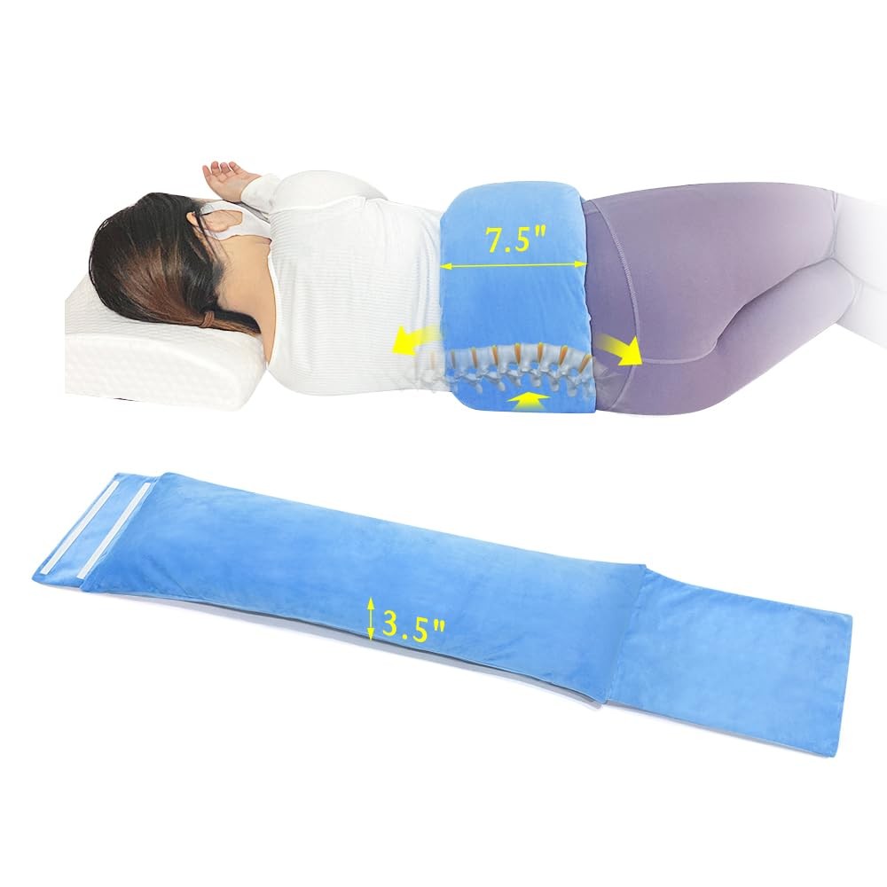 KAVIL Lumbar Support Pillow for Sleeping Lower Back Sciatic Nerve Pain Blue