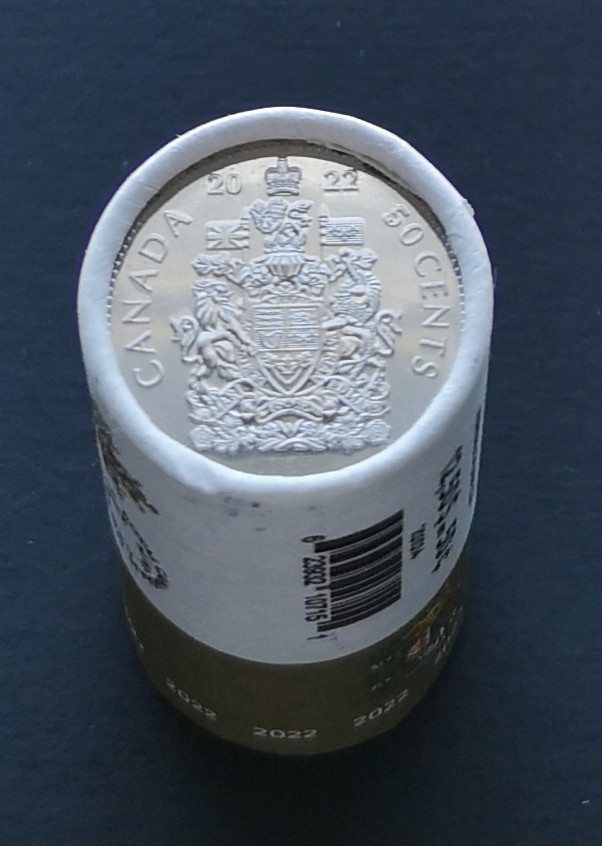 ***  CANADA  50  CENTS  2022  SPECIAL  WRAP  ROLL ***  COAT  OF  ARM  ***