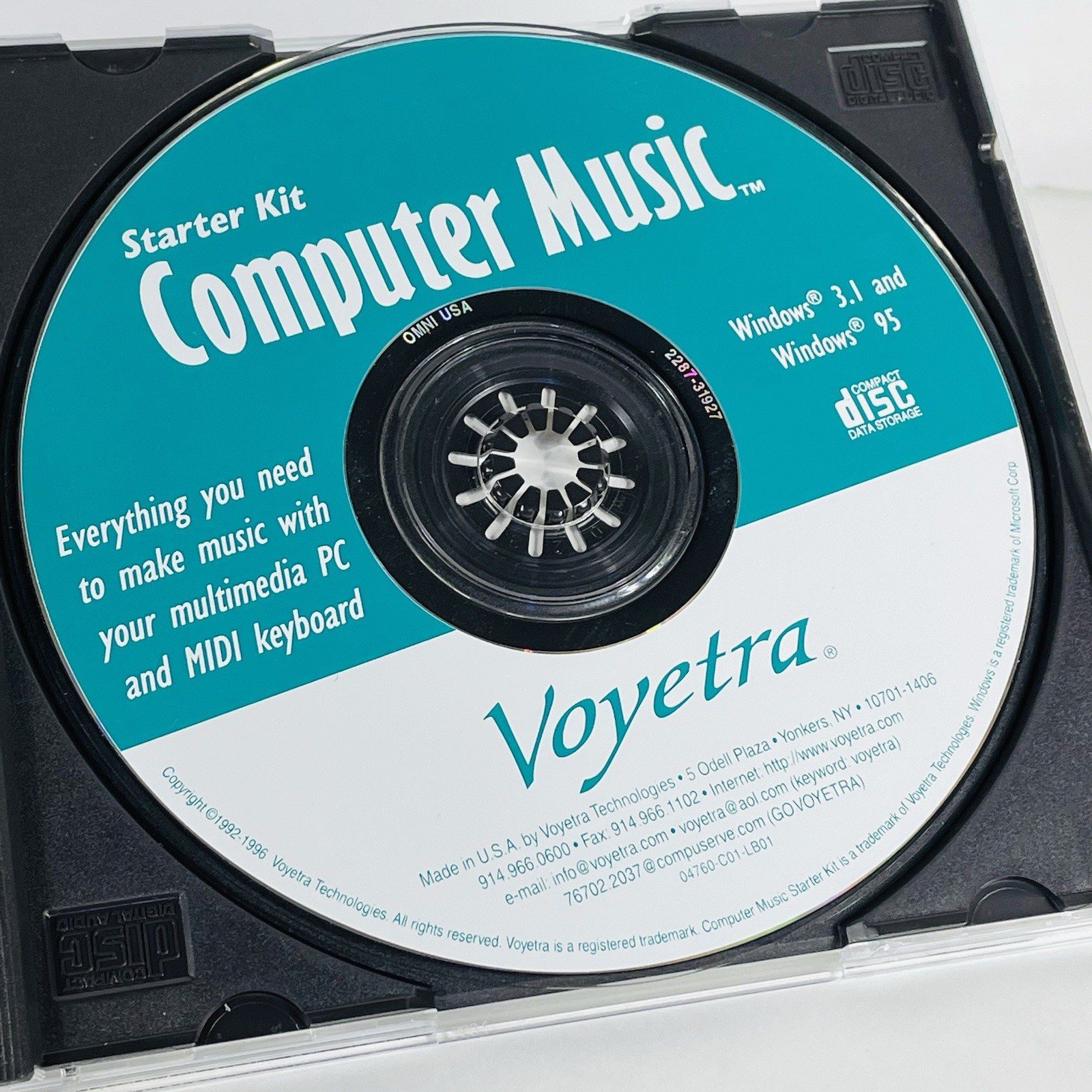 Voyetra Computer Music Starter Kit PC CD-ROM Windows 3.1 95 NO CABLE
