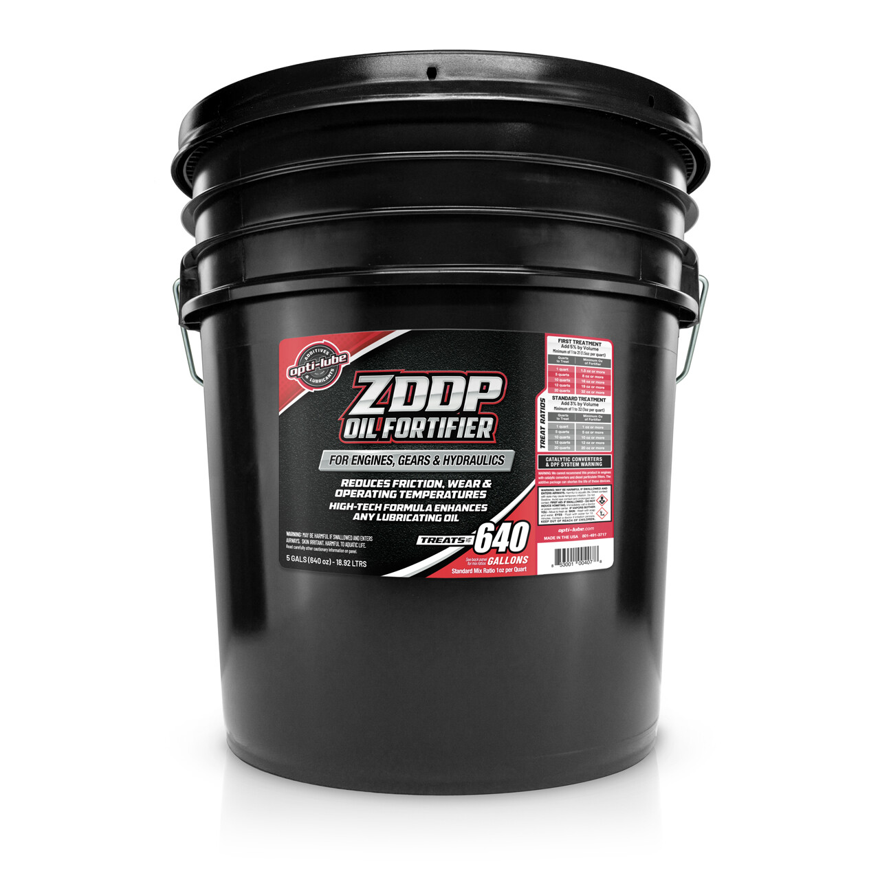 OPTI-LUBE ZDDP OIL FORTIFIER: 5 Gallon Pail, Treats up to 640 Quarts of Oil