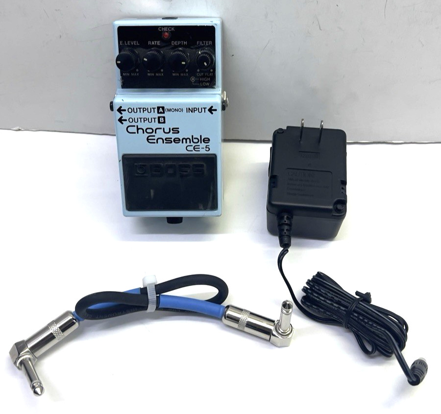 Boss CE-5 Chorus Ensemble Guitar Effect Pedal w/ Power Cord & Live Wire