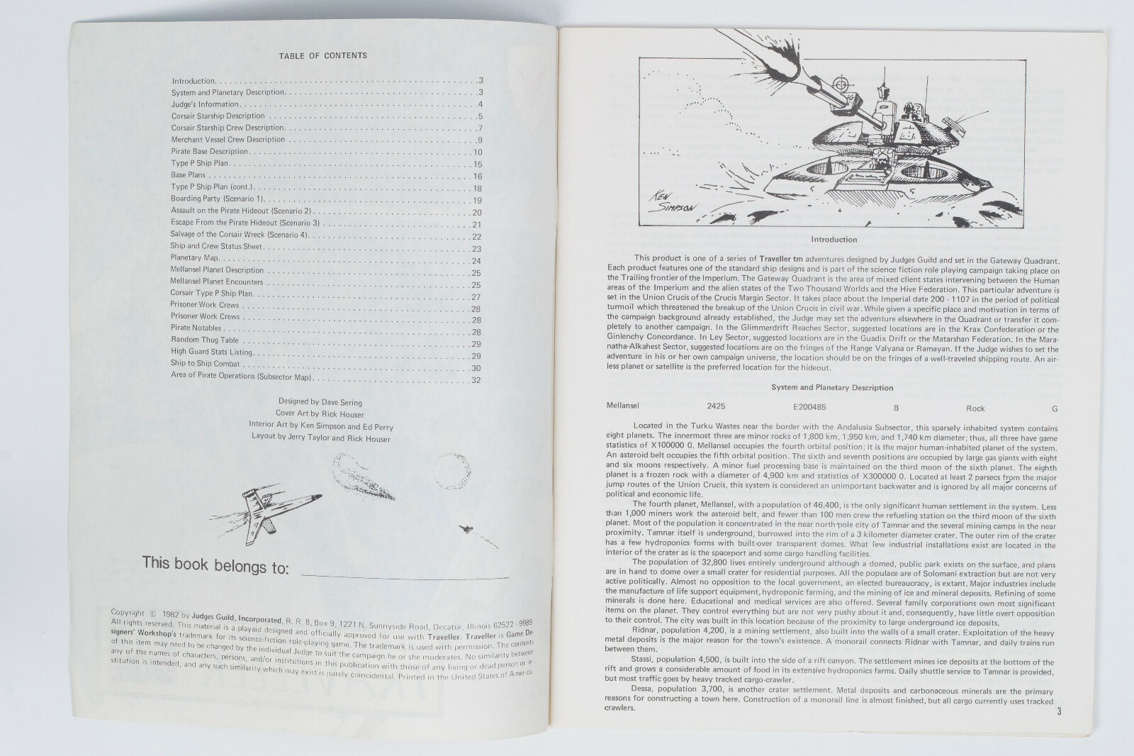 Corsairs of the Turku Waste - Traveller - Judges Guild 880 - Dave Sering