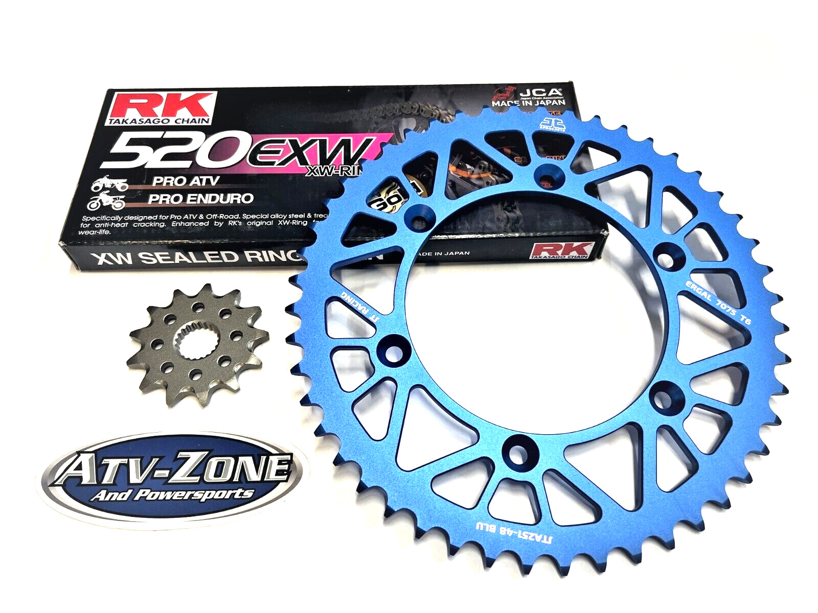 RK GB520EXW Gold Chain and JT Sprocket Kit Yamaha YZ 450F 2019-2021 Blue