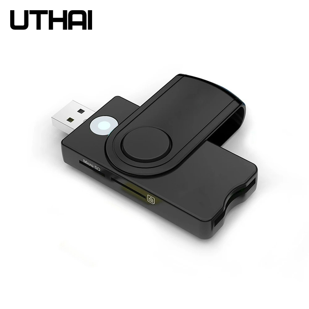 UTHAI USB Smart Card Reader SIM SD TF EMV CAC ISO7816 Windows Linux Mac X04