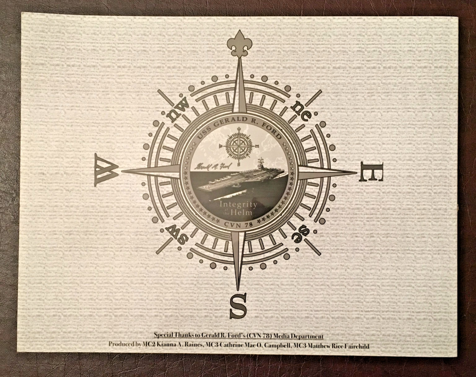 USS GERALD R. FORD (CVN 78) - OFFICIAL COMMISSIONING CEREMONY BOOKLET - 2017