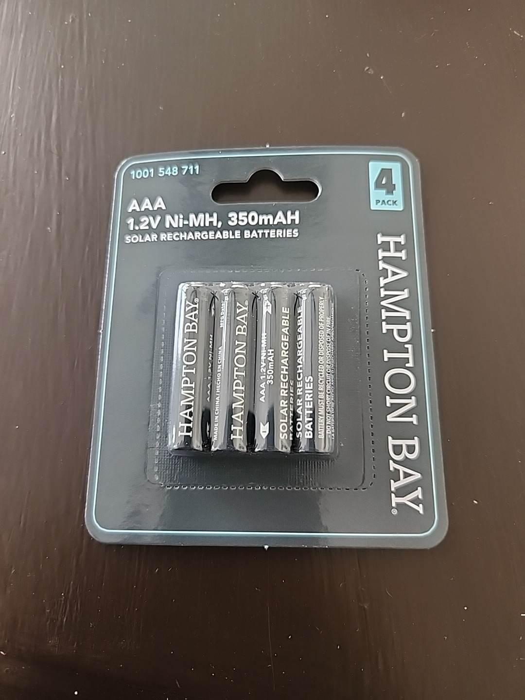 4pc Hampton Bay 79935 Ni - Mh Solar Rechargeable AAA Batteries 1001 548 7111