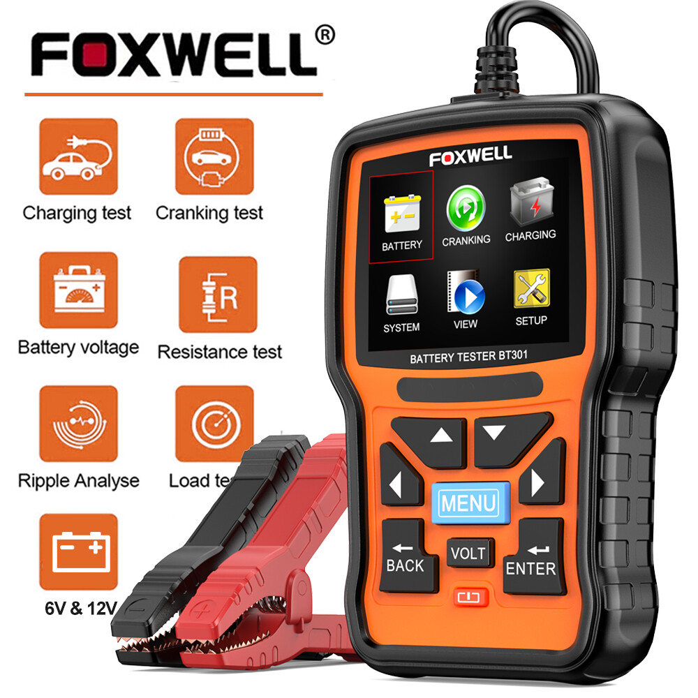 FOXWELL Battery Tester 6V 12V Car Battery Analyzer Load Alternator Voltage Test