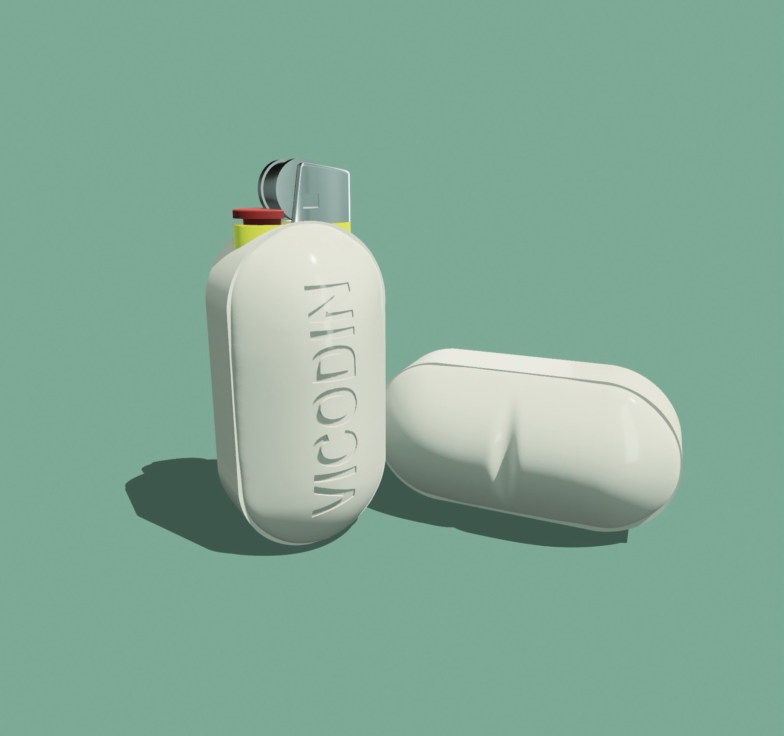 Vicodin Pill Lighter Case(Bic Mini)