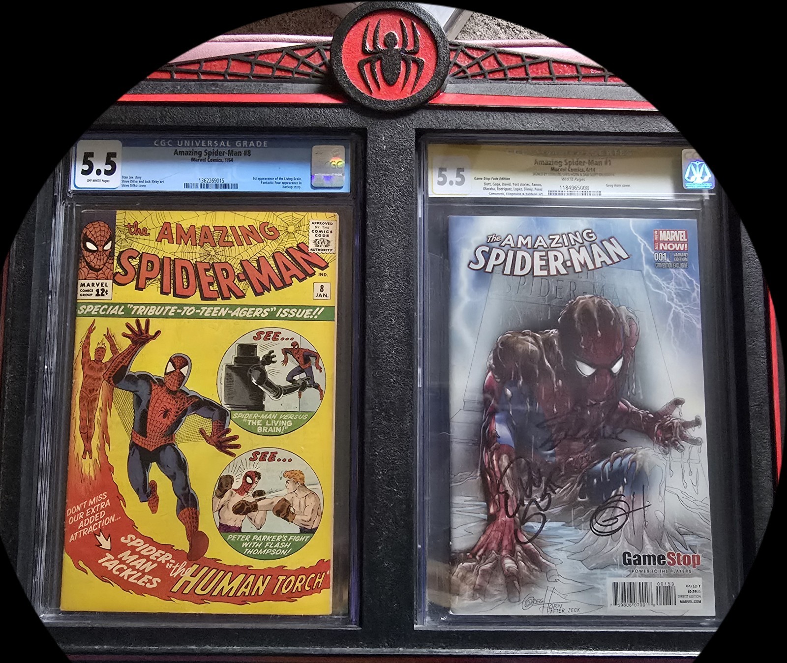 Double Graded Comic Book Frame Black CGC forGraded Comics SPIDER-MAN CUSTOM OOAK