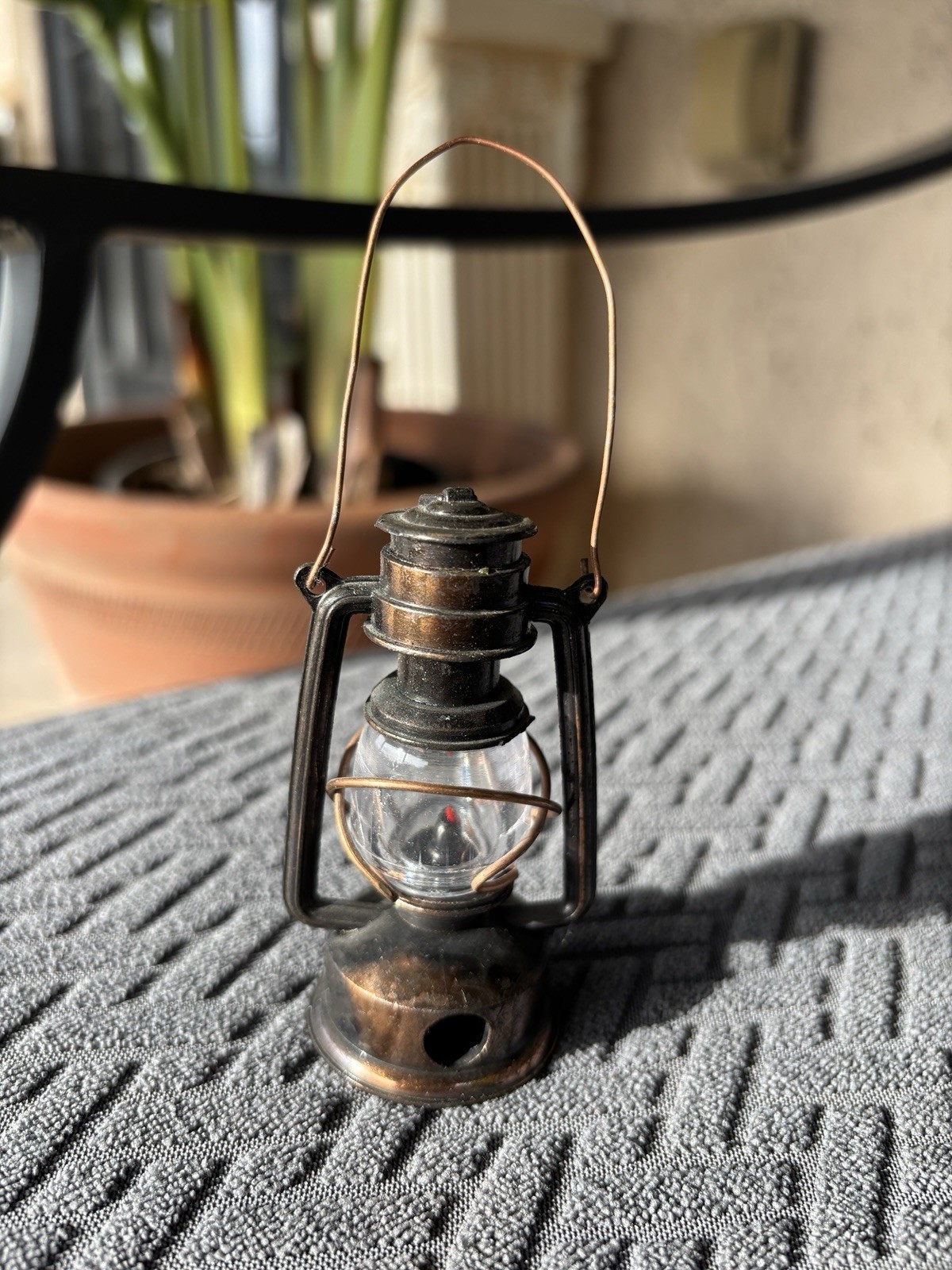 Vintage Novelty Oil Lantern Metal Pencil Sharpener