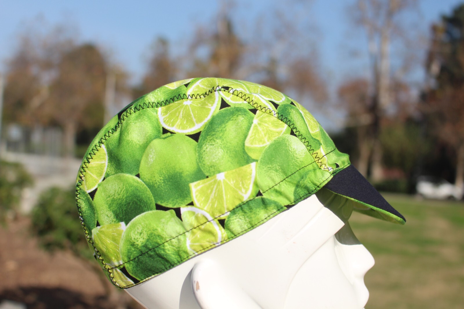 CYCLING CAP LIME FRUIT HANDMADE IN USA, NO FROM CHINA   S M L