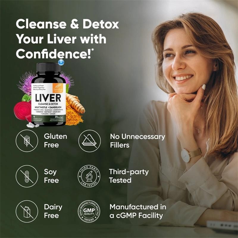Liver Cleanse Detox, & Support , 70 Capsules (1-3 PACK)